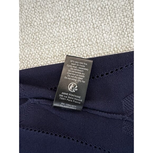 Anne Fontaine Women's Blue Wool/acrylic Sweater Vest Size Medium - Picture 7 of 7